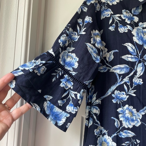 "Magnolia Grace" Johnny Was Floral Ruffle Sleeve Boho Midi Dress XS - Picture 5 of 11